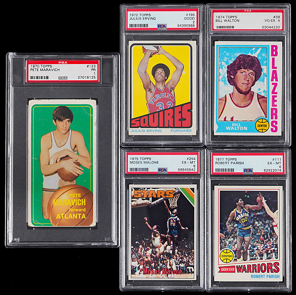 1957-1999 Basketball Hall of Fame Rookie PSA Graded Collection (26) with Julius Erving & Pete Maravich