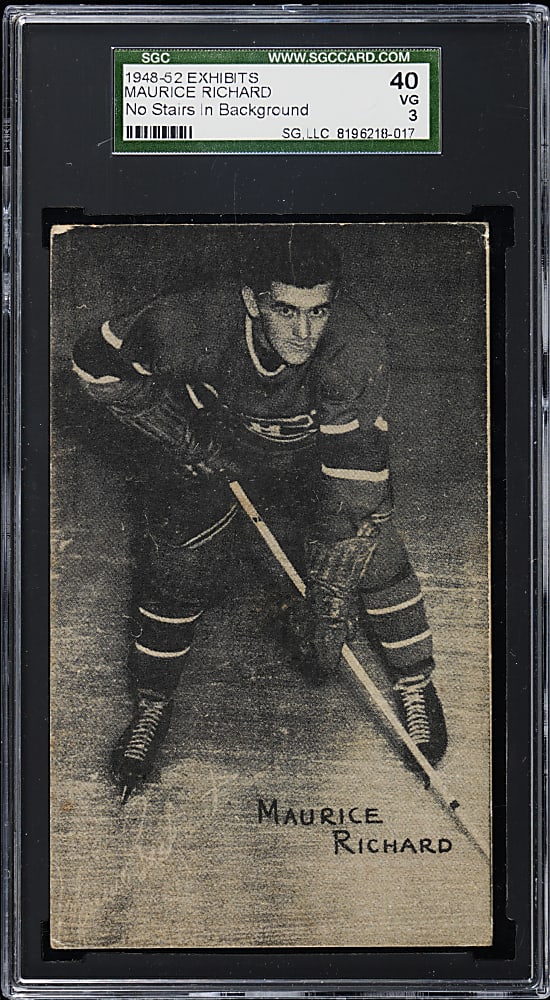 1948-1952 Hockey Exhibits Maurice Richard Rookie "No Stairs in Background" SGC VG 3
