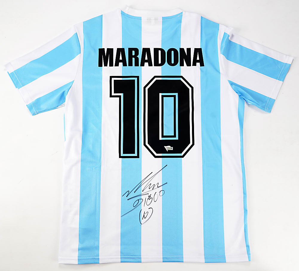 Diego Maradona Signed Argentina National Team Jersey with Fanatics COA