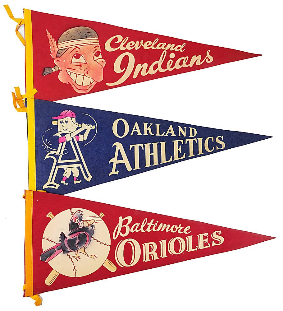 1950s-1970s Vintage Major League Baseball Pennant Collection (24)