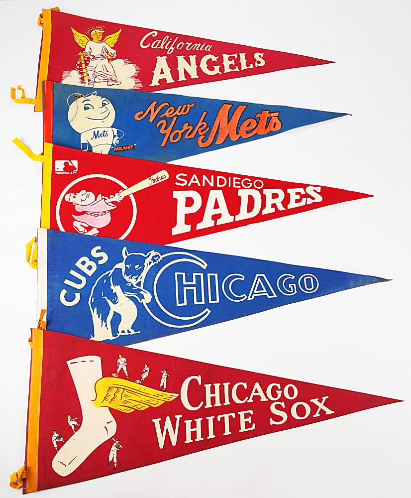 1950s-1970s Vintage Major League Baseball Pennant Collection (24)