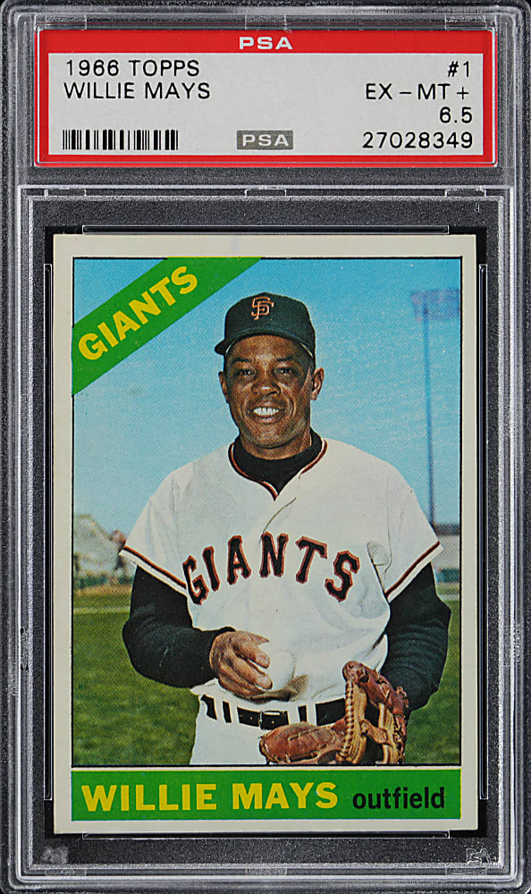 1966 Topps #1 Willie Mays PSA EX-MT+ 6.5
