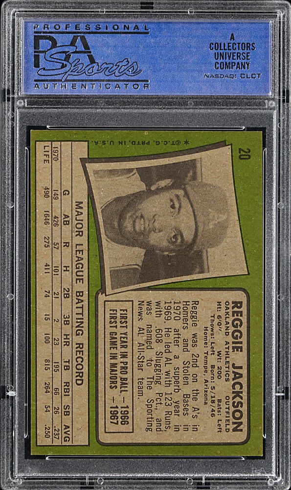 1971 Topps #20 Reggie Jackson PSA NM 7
