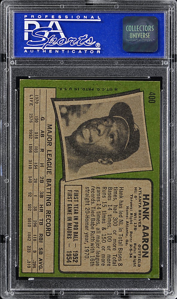 1971 Topps #400 Hank Aaron PSA NM 7