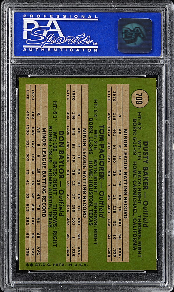 1971 Topps #709 Dusty Baker/Don Baylor Rookie High Number PSA NM 7