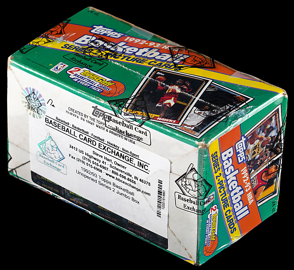 1992-1993 Topps Basketball Series 2 Unopened Jumbo Box (2 Gold Per Pack) - BBCE