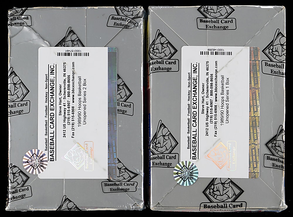 1989-1990 NBA Hoops Basketball Series 1 & Series 2 Unopened Box Pair - Both BBCE