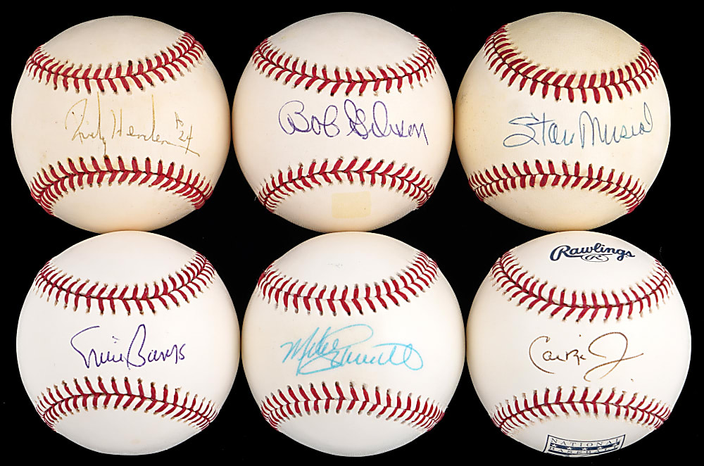 Hall of Famer Single-Signed Baseball Collection (36) with Several Deceased