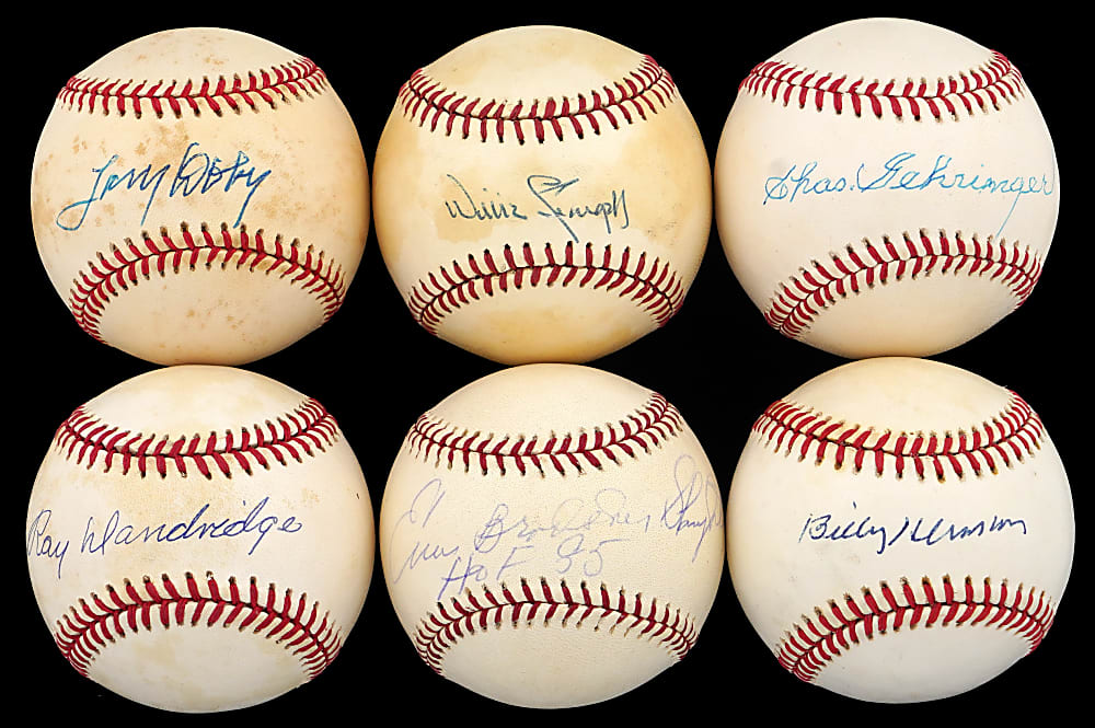 Pre-Certified Hall of Fame Single-Signed Baseball Collection (18) with Drysdale, Gehringer, Hubbell & Seaver
