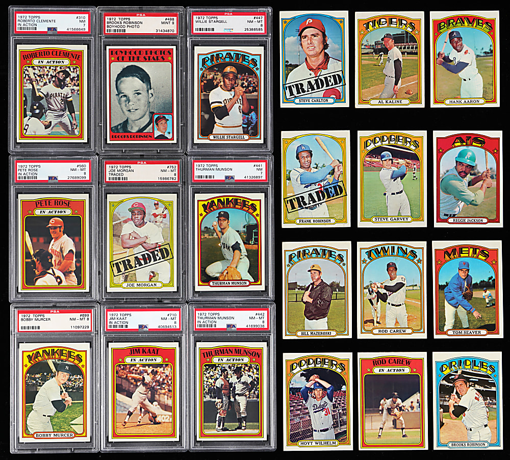 1972 Topps Near Complete Set (781/787) Plus (7) Variations with (74) Graded Including (66) PSA NM-MT 8 to MINT 9 - Sharp!