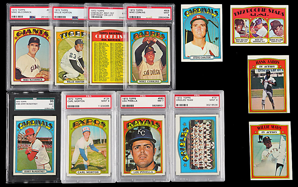 1972 Topps Near Complete Set (781/787) Plus (7) Variations with (74) Graded Including (66) PSA NM-MT 8 to MINT 9 - Sharp!