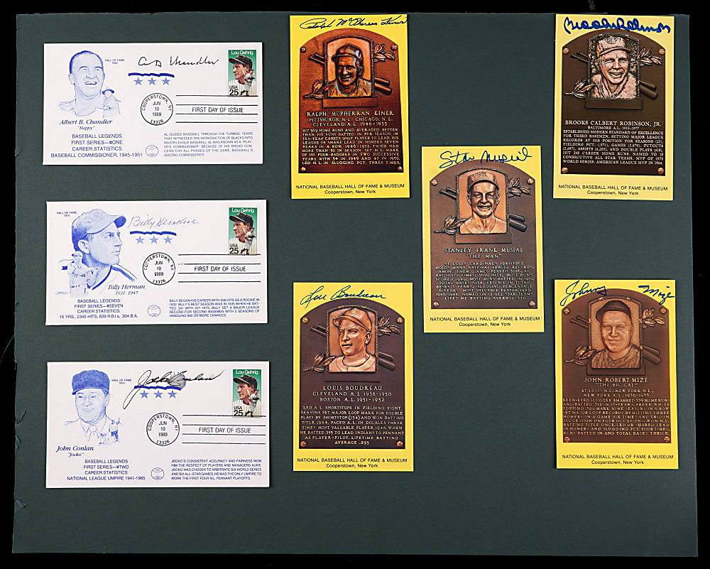 Legends & Hall of Famers Signed Collection (16) with Hank Aaron Single-Signed Ball