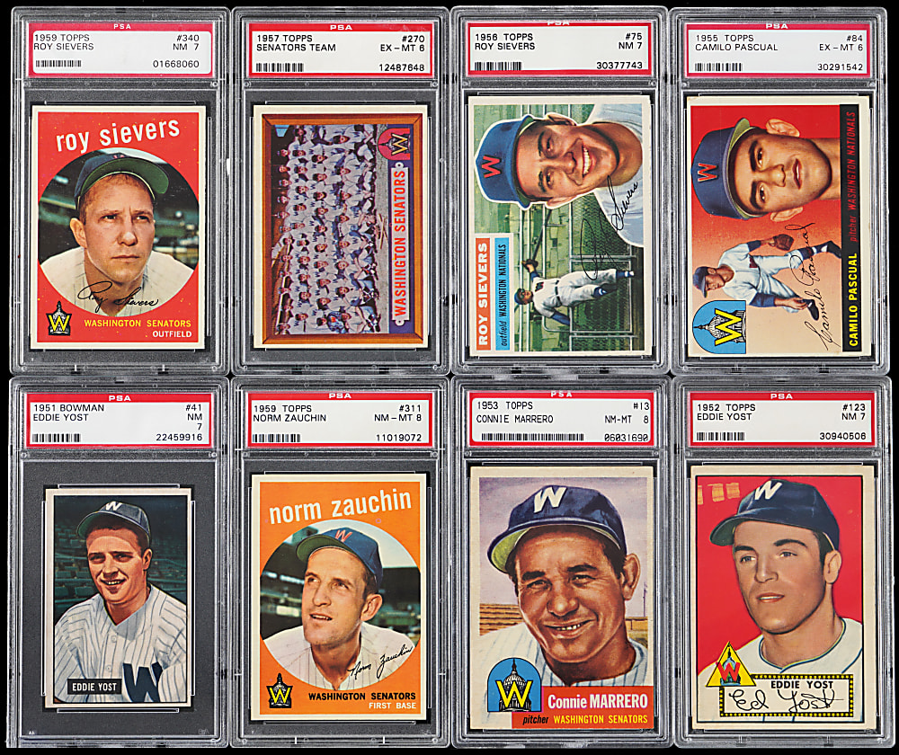 1951-1959 Washington Senators PSA High-Grade Collection (12)