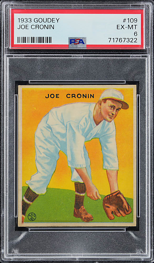 1933 Goudey #109 Joe Cronin PSA EX-MT 6