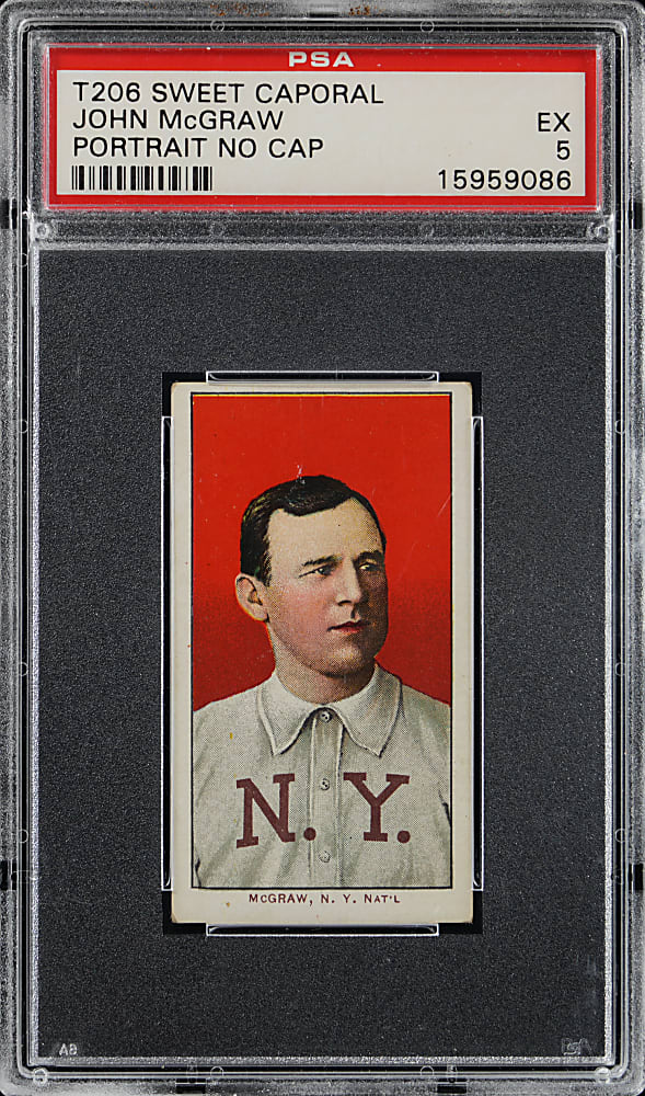 1909-1911 T206 White Border John McGraw Portrait, No Cap PSA EX 5