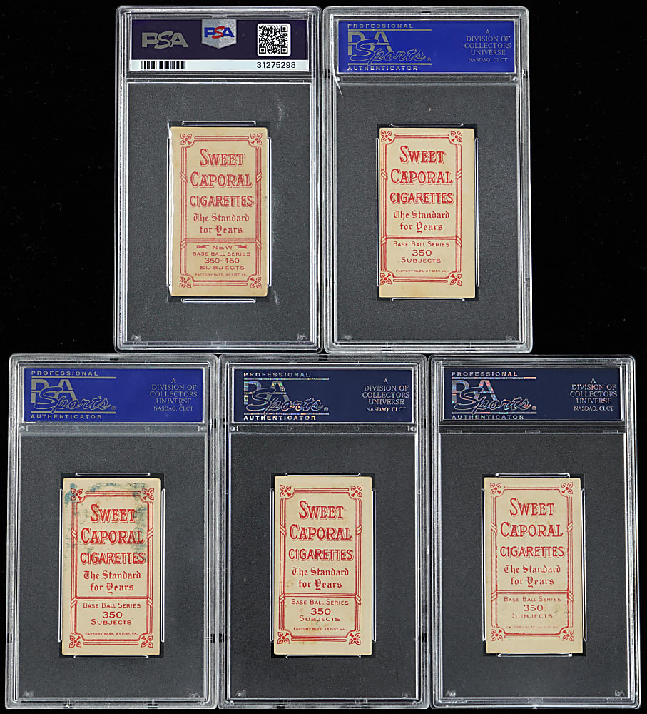 1909-1911 T206 White Border PSA EX 5 Graded Group (5)
