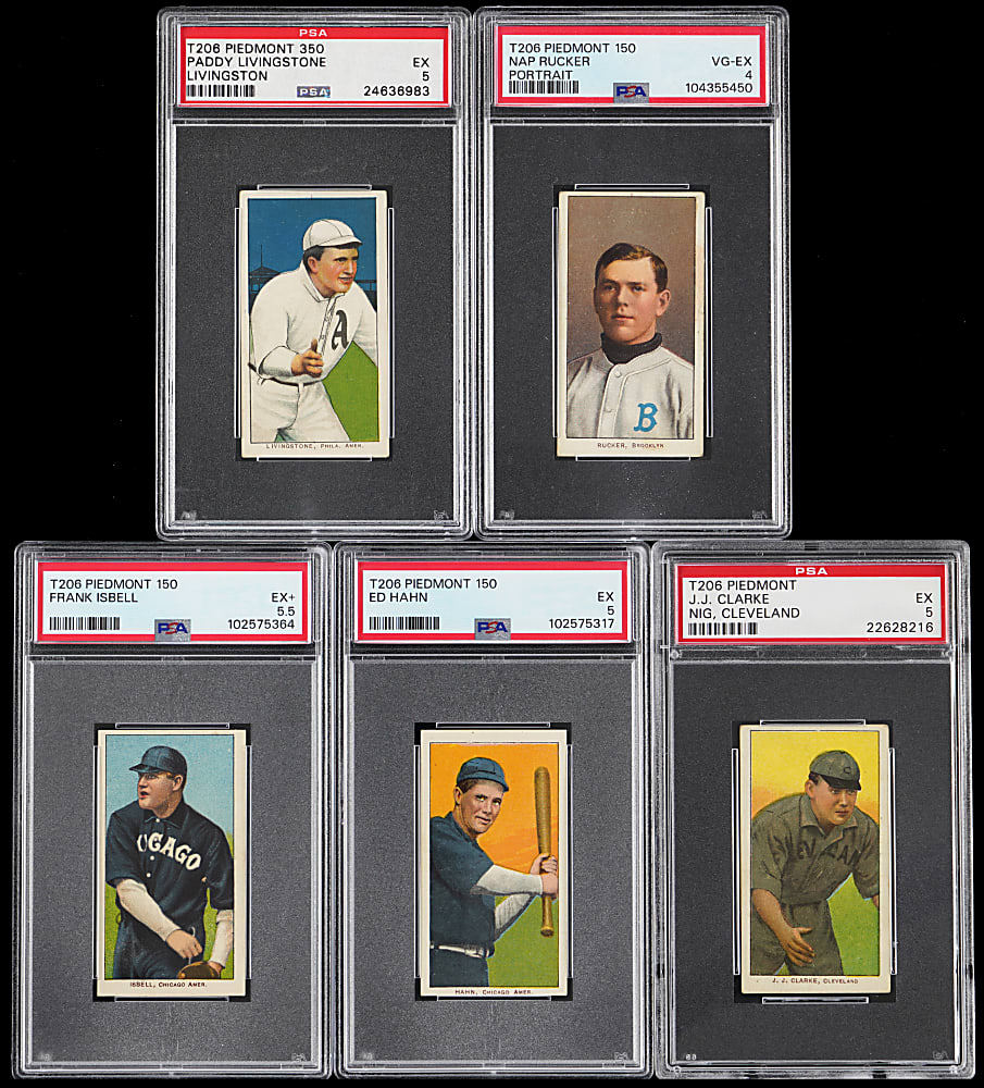1909-1911 T206 White Border PSA Graded Collection (5)