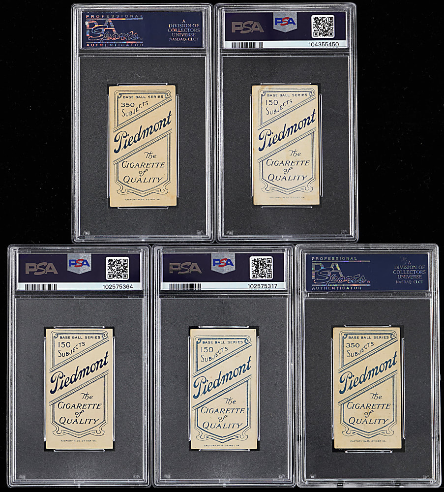 1909-1911 T206 White Border PSA Graded Collection (5)