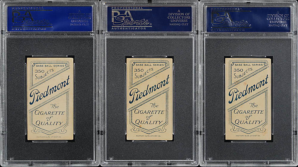 1909-1911 T206 White Border Washington Senators PSA EX 5 Graded Trio