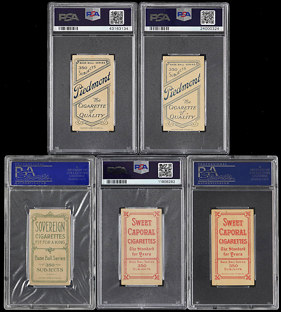 1909-1911 T206 White Border Minor Leaguers PSA EX 5 Collection (5)