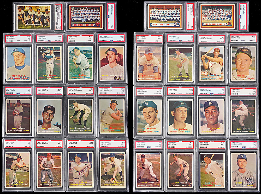 1957 Topps Starter Set PSA NM 7 Graded (157) with (12) Hall of Famers & (40) Fourth Series