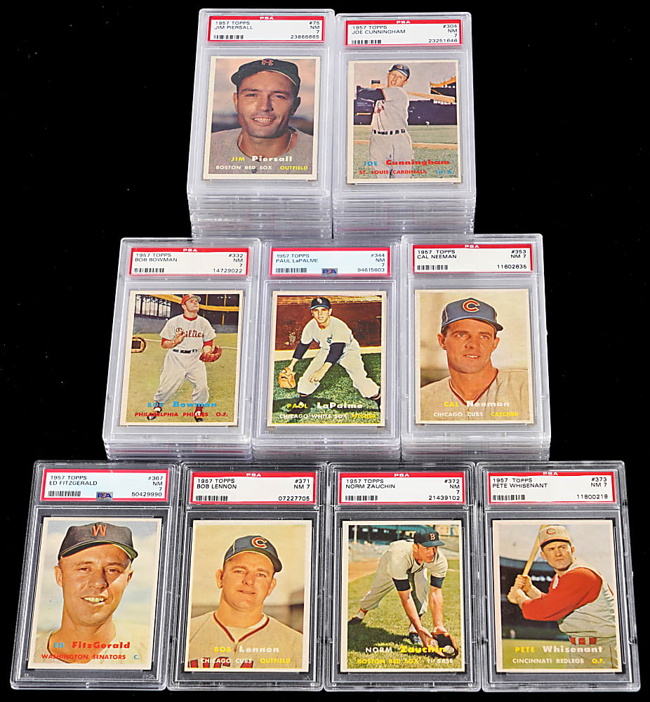 1957 Topps Starter Set PSA NM 7 Graded (157) with (12) Hall of Famers & (40) Fourth Series