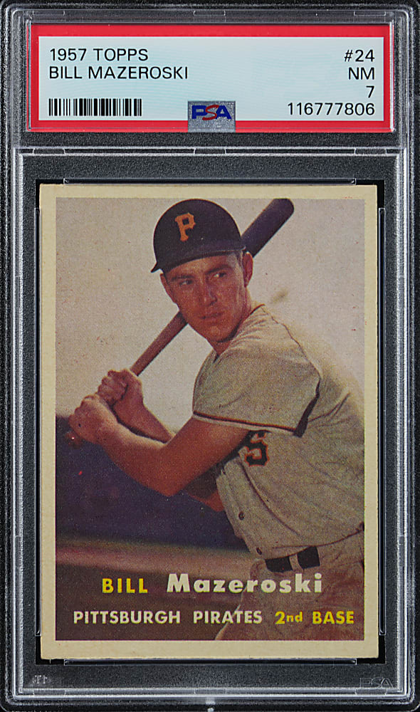 1957 Topps #24 Bill Mazeroski Rookie PSA NM 7