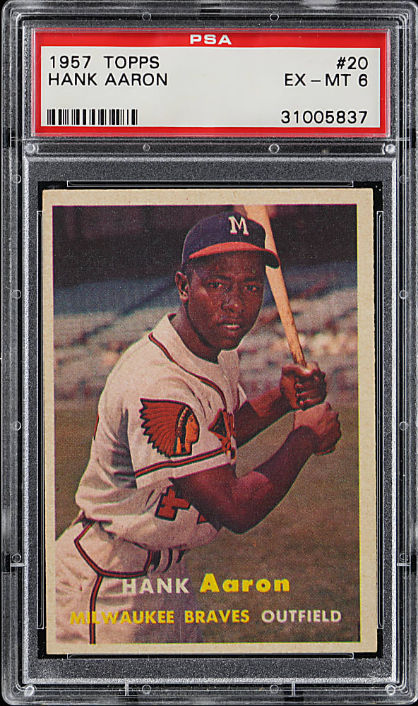 1957 Topps #20 Hank Aaron PSA EX-MT 6