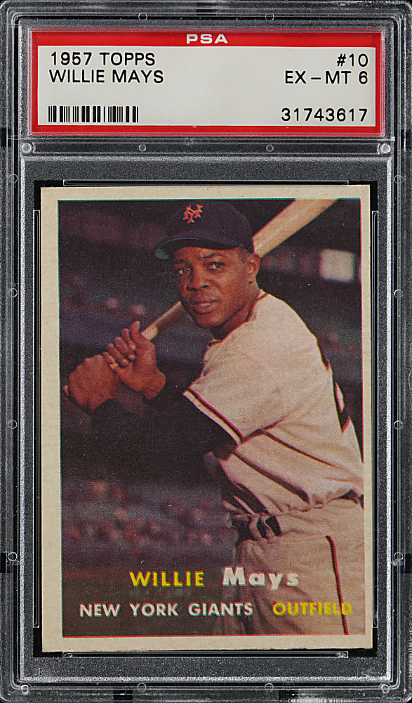 1957 Topps #10 Willie Mays PSA EX-MT 6