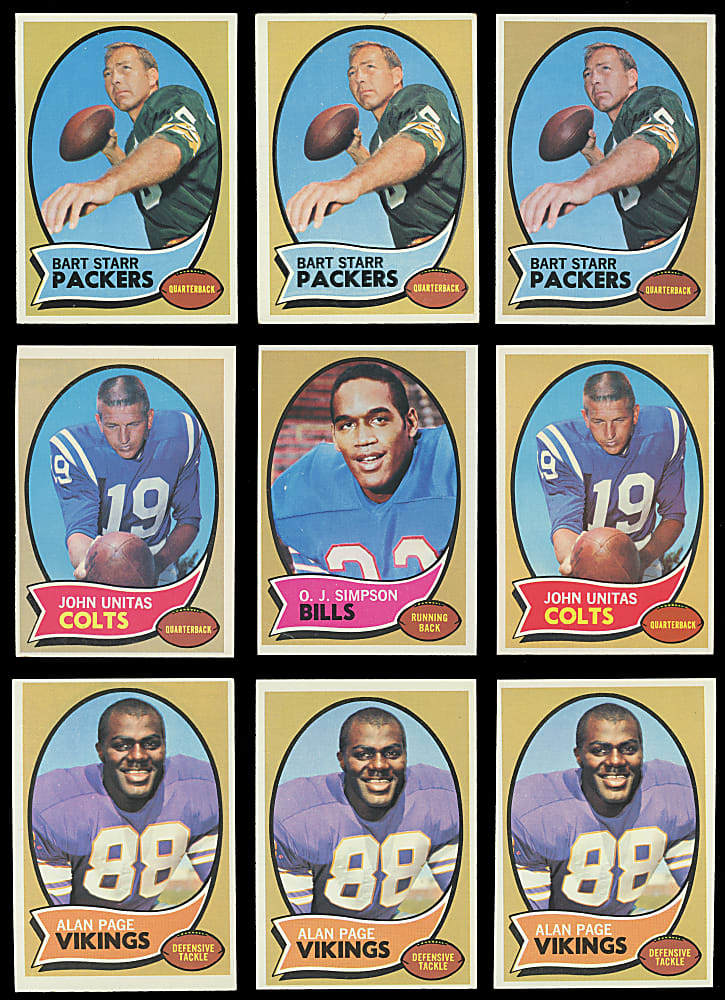 1970 Topps Football Collection (750+) with (100+) Hall of Famers Including (3) Starr, (2) Unitas & Simpson Rookie