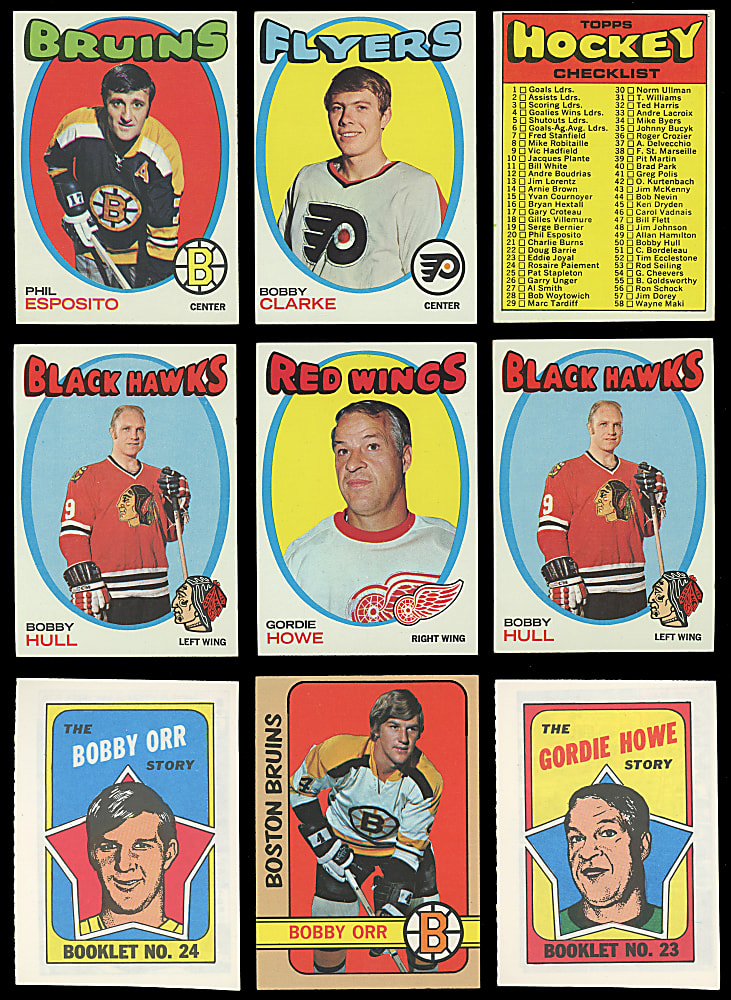 1971-1972 & 1972-1973 Topps Hockey Collection (360+) with (60+) Hall of Famers Including Howe, Hull & Orr - Clean!