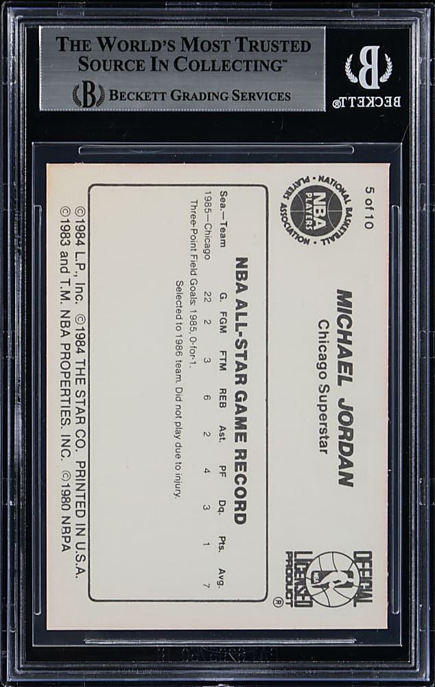 1986 Star Basketball Michael Jordan #10 "The Future" BGS NM-MT+ 8.5