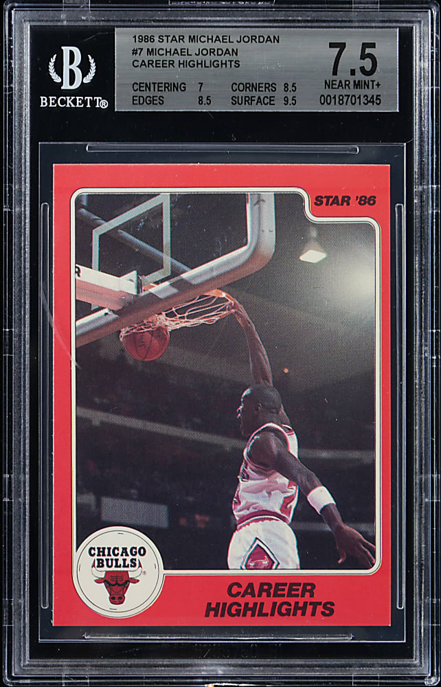 1986 Star Basketball Michael Jordan #7 "Career Highlights" BGS NM+ 7.5