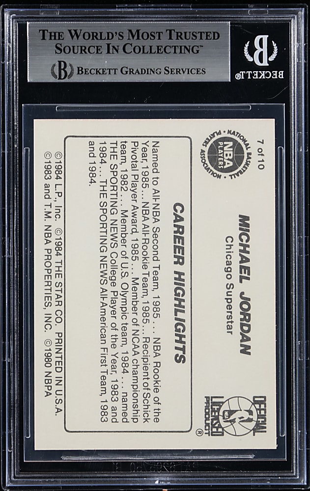 1986 Star Basketball Michael Jordan #7 "Career Highlights" BGS NM+ 7.5