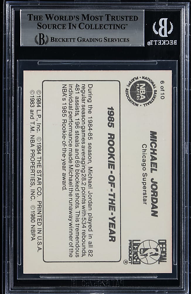 1986 Star Basketball Michael Jordan #6 "1985 Rookie of the Year" BGS NM-MT+ 8.5