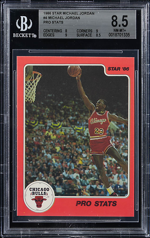 1986 Star Basketball Michael Jordan #4 "Pro Stats" BGS NM-MT+ 8.5