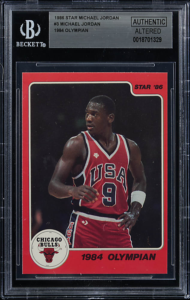1986 Star Basketball Michael Jordan #3 "1984 Olympian" BGS Authentic-Altered