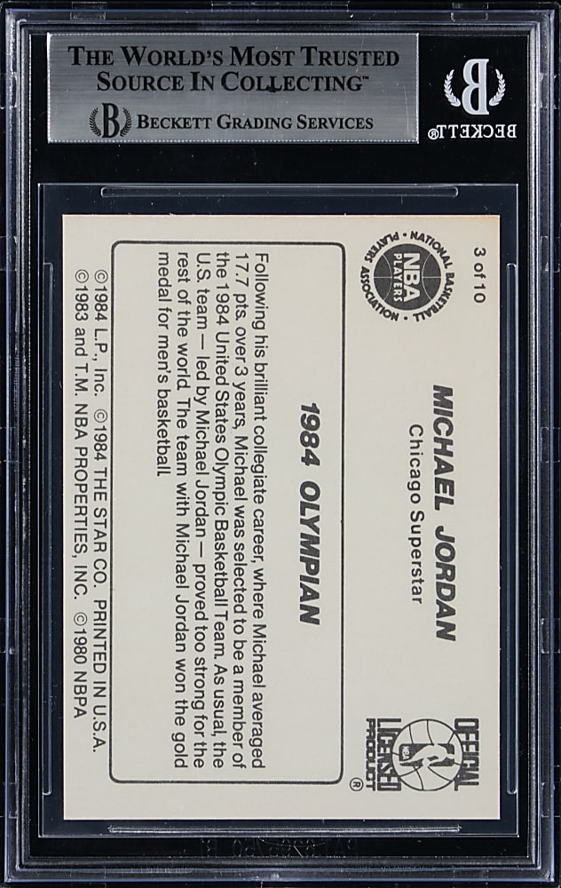 1986 Star Basketball Michael Jordan #3 "1984 Olympian" BGS Authentic-Altered