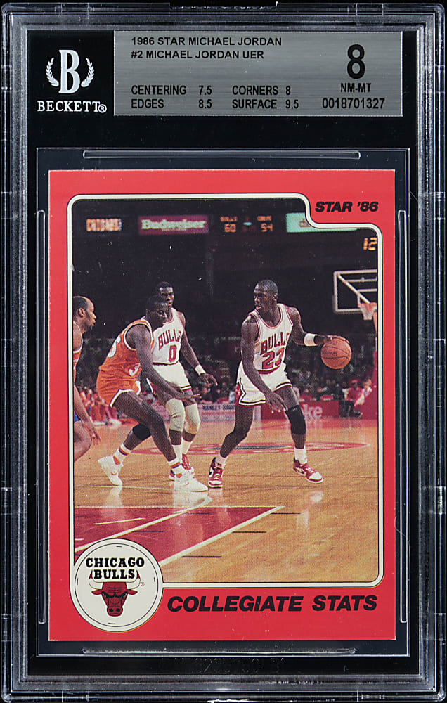 1986 Star Basketball Michael Jordan #2 "Collegiate Stats" BGS NM-MT 8