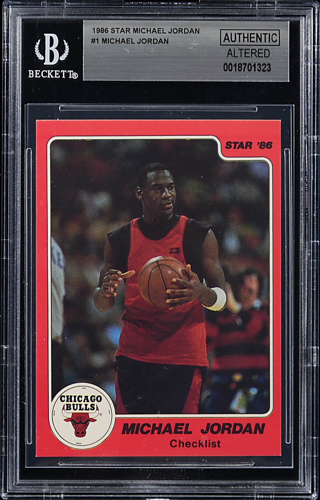 1986 Star Basketball Michael Jordan #1 "Checklist" BGS Authentic-Altered