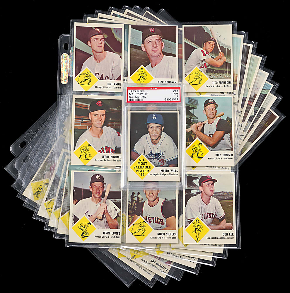 1963 Fleer Complete Set (66) Plus Checklist Including (8) PSA Graded Stars