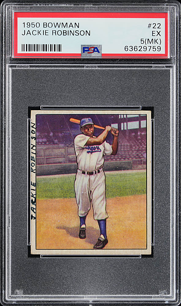 1950 Bowman #22 Jackie Robinson PSA EX 5 (mk)