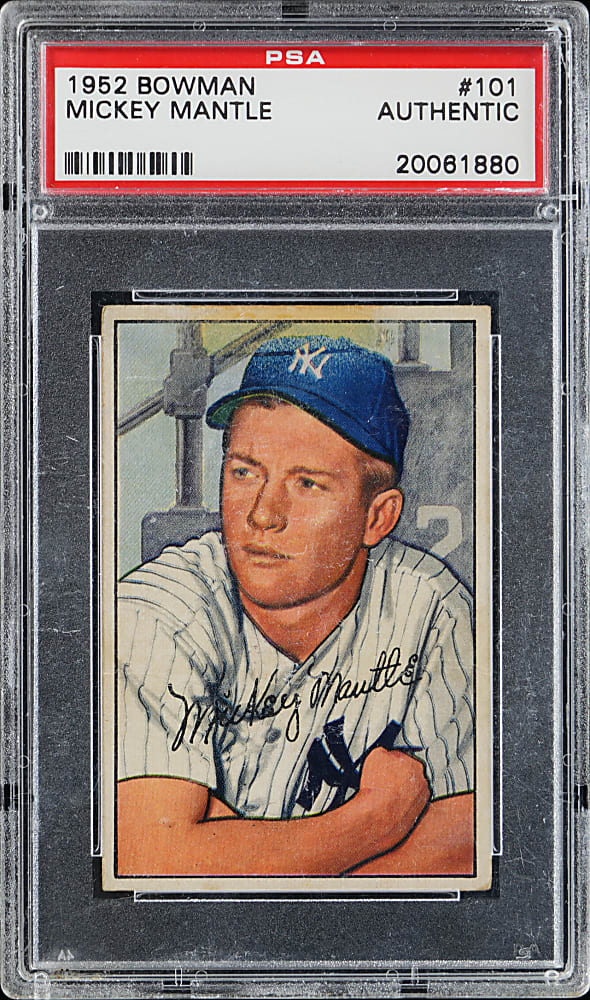1952 Bowman #101 Mickey Mantle PSA Authentic - Nicely Centered!