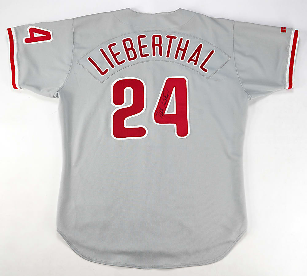 1998-2004 Mike Lieberthal Philadelphia Phillies Signed Game-Used Home Jersey with Full JSA & Phil Wood LOA