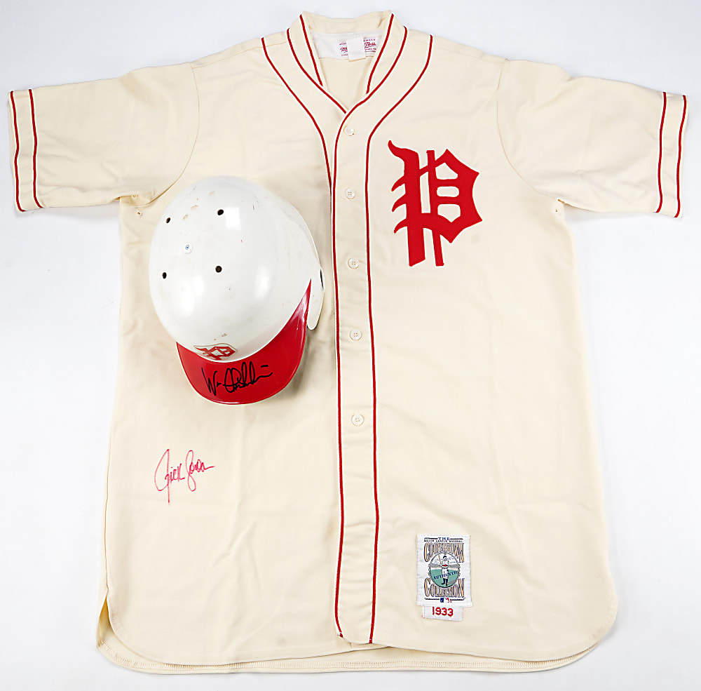 1993 Philadelphia Phillies Game-Used "Turn Back the Clock" Pair with Wes Chamberlain Batting Helmet & Ricky Jordan Jersey - Phil Wood LOA