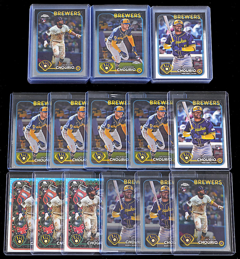 2022-2024 Jackson Chourio Topps & Bowman Rookie Hoard (172) with Refractors & Parallels