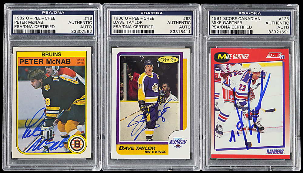 1970-1992 Hockey Hall of Fame & Star Signed Card Collection (9) with Rookies - All PSA/DNA or SGC