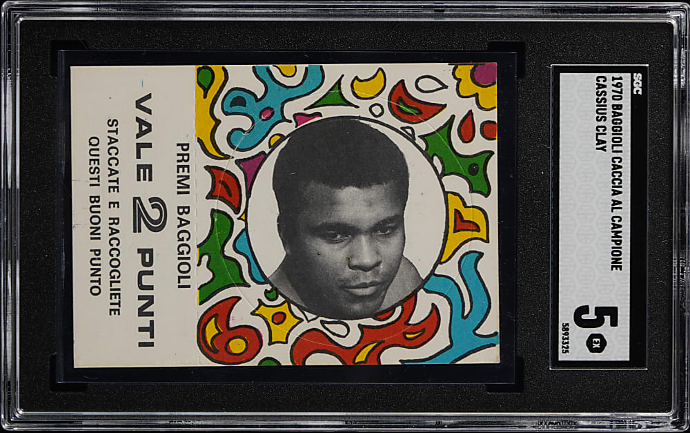 Scarce 1970 Baggioli Caccia Al Campione Cassius Clay with Tab SGC EX 5