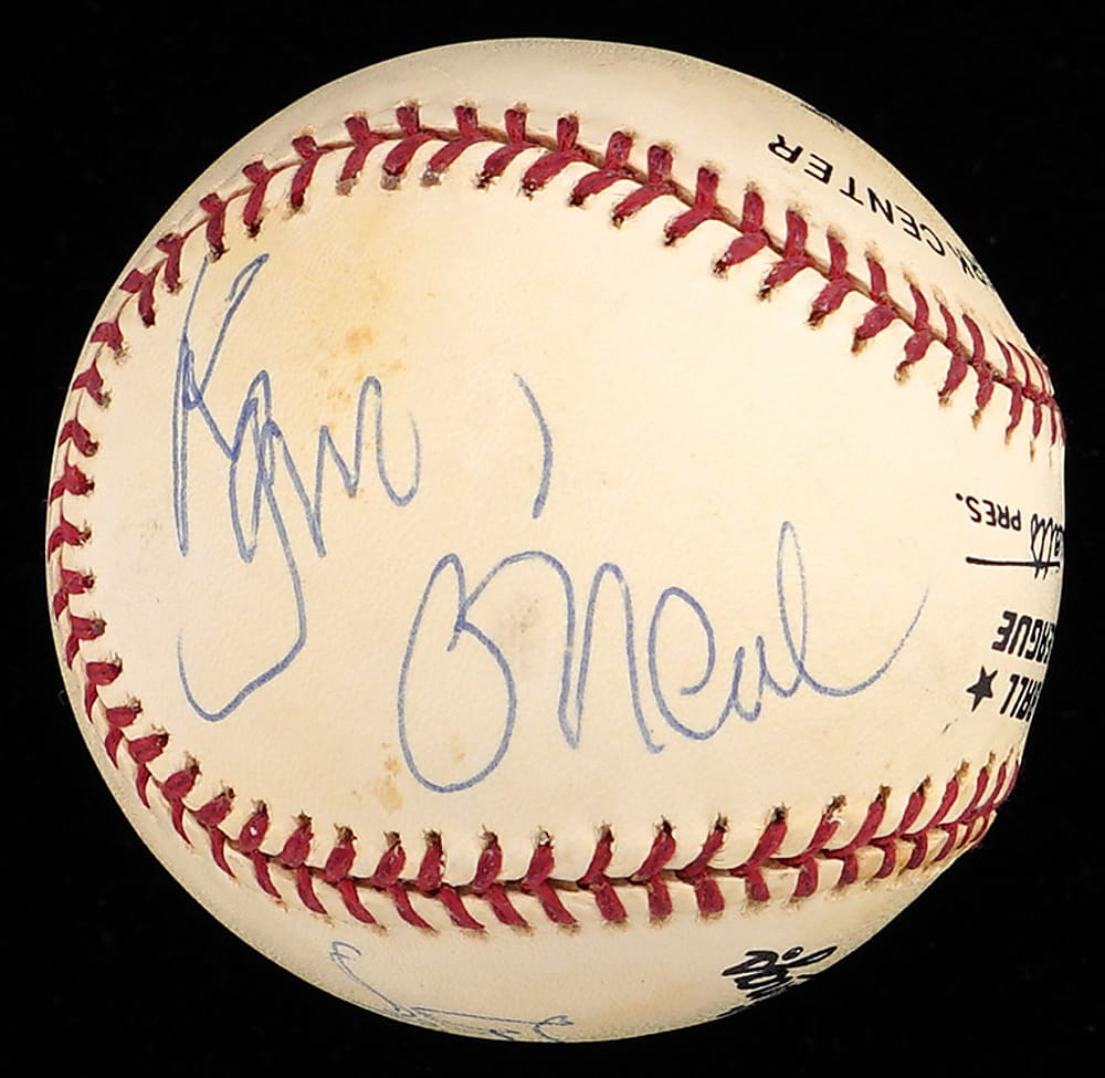 Farrah Fawcett & Ryan O'Neal Dual-Signed Baseball