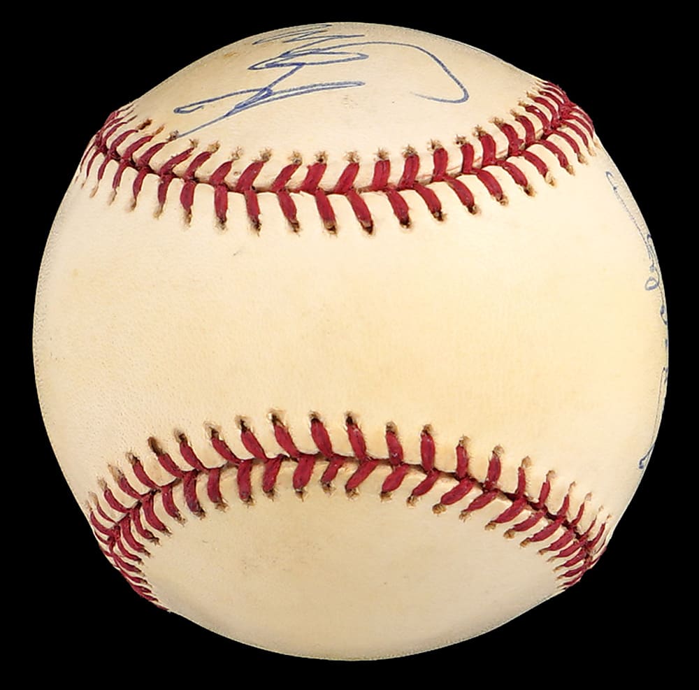 Farrah Fawcett & Ryan O'Neal Dual-Signed Baseball